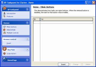 Shows taskpanel as part of a window