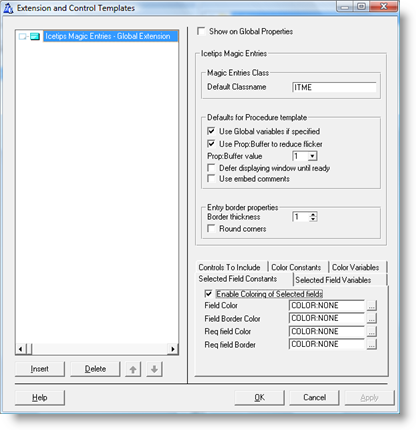 Color constants for selected fields