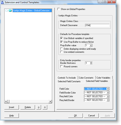 Color variables for selected fields