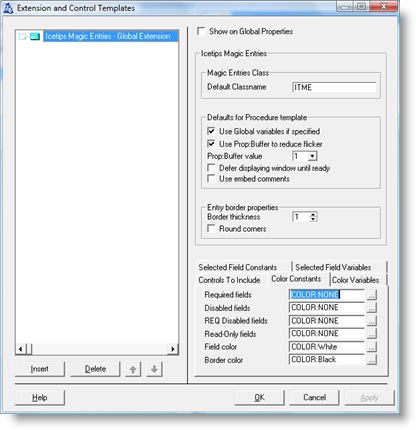 Color constants for entry fields