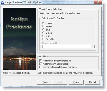 Icetips Previewer Wizard - Options Icetips Previewer Wizard - Options