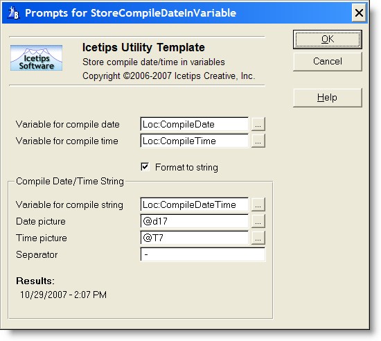 StoreCompileDateTimeInVariable
